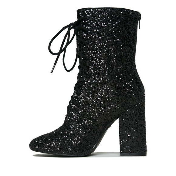 YRU Meteor Black Glitter Boots - Picture 2 of 7